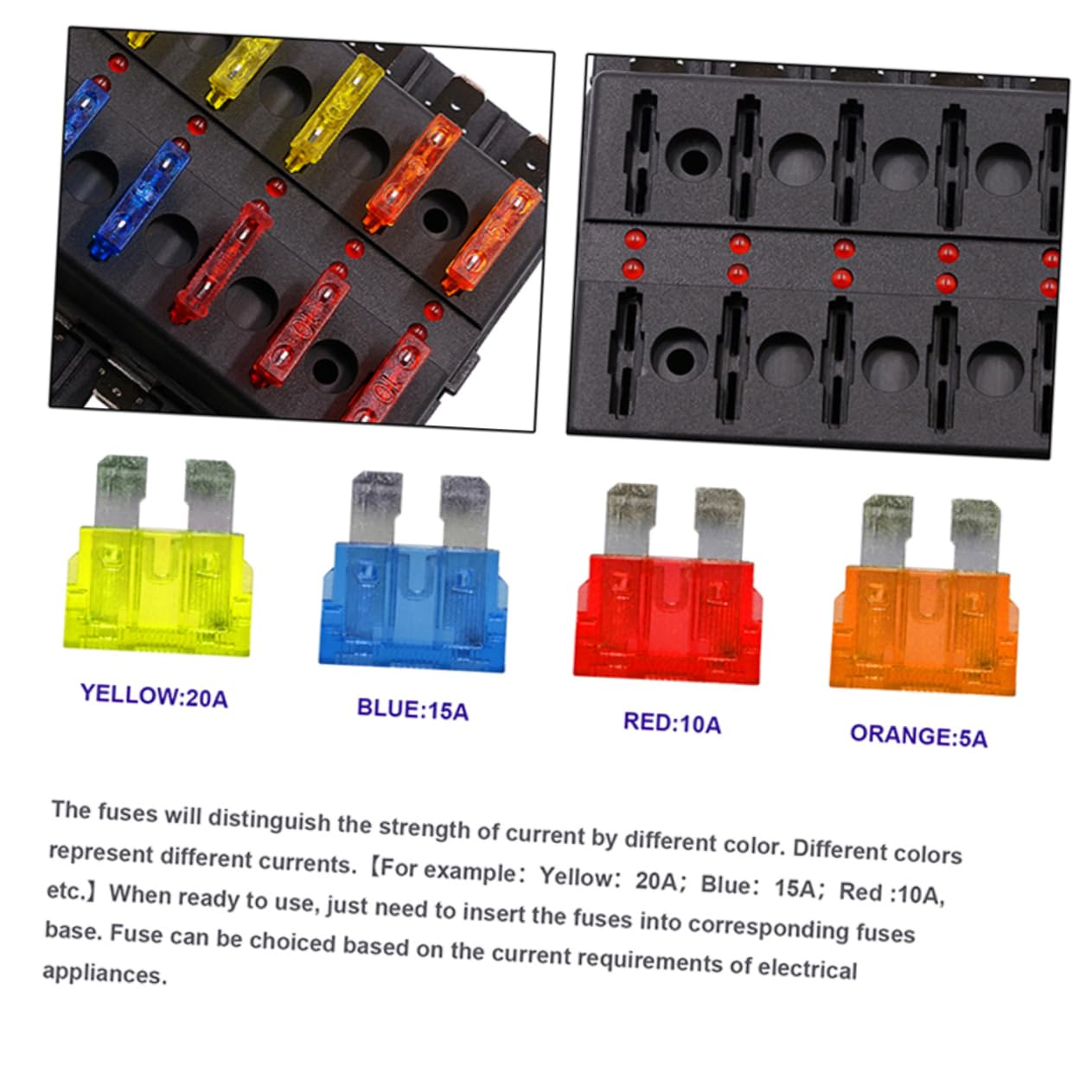 CALLARON 2 Stücke 1 8 Block Sicherung Modul Regler 12-30v 1 Eingang 8 Ausgang Auto Audio Anzeige Einfache Batterie Terminal Verteilung Block