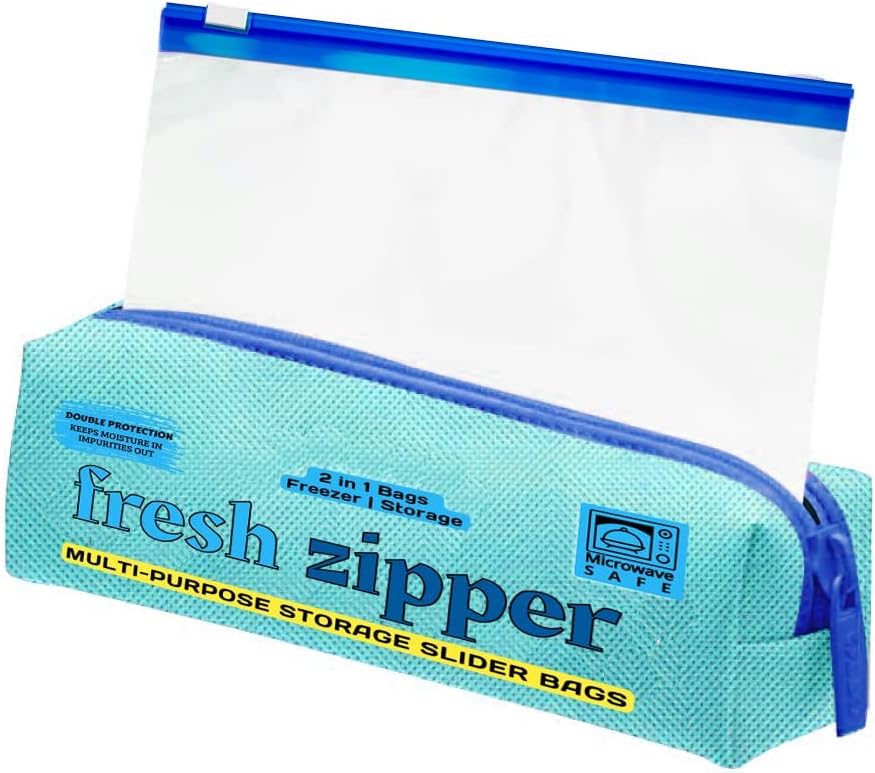 Plastic Fresh Zipper Multi-Purpose Reusable Storage Slider Bags | Ziplock Pouch |Bpa Free | Size: Small (8 X 8 Inch) | Pack of 15 Bags