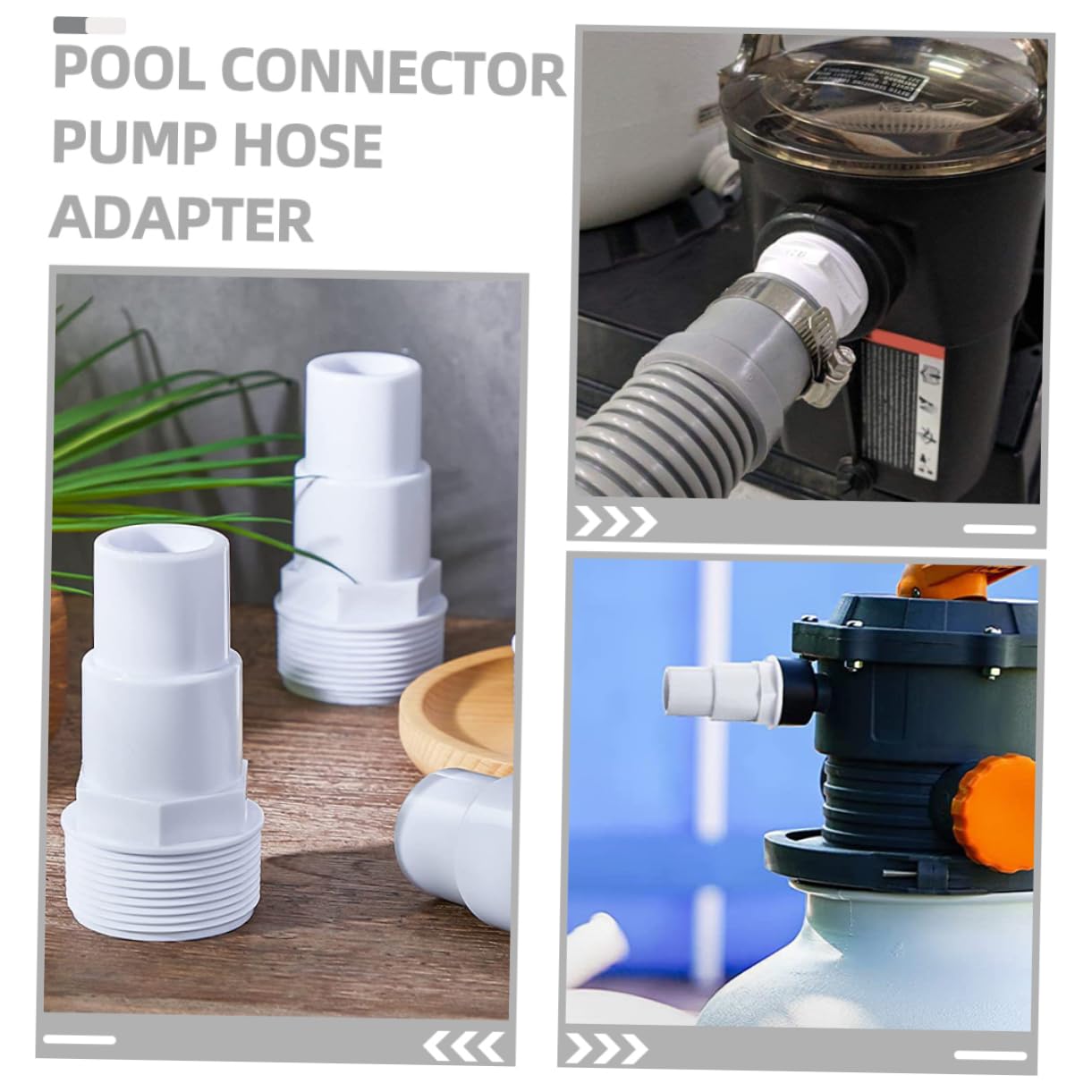 INOOMP 12piezas Adaptador De Manguera De Piscina De Plástico Conector Compatible para Bomba De Filtración De Piscina Instalación Fácil Fugas Accesorio para Sistemas De Skimmer