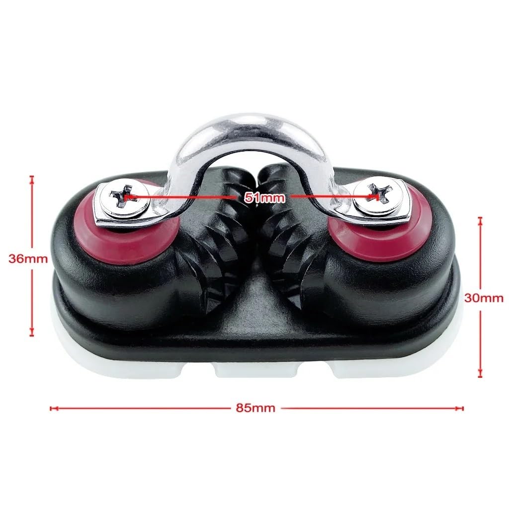 2PC Accessori for Barche in Alluminio anodizzato con Anello di Guida, strozzatore for Corda for Barca, passacavo MATIC, Barca a Vela, Kayak, canotto Ferramenta Marina