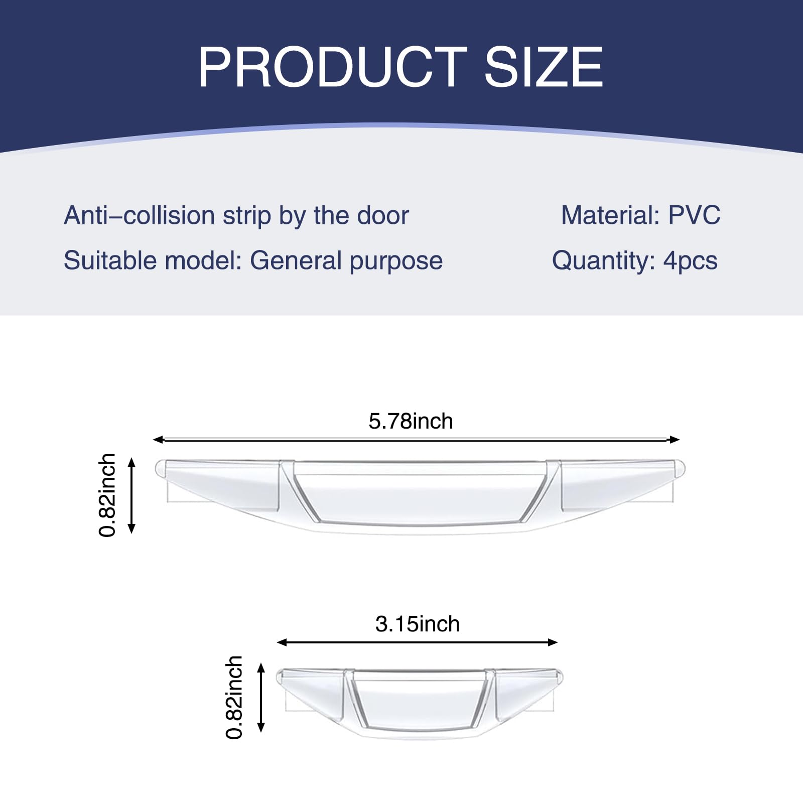 Prywog 4 PCS Car Door Anti-Collision Strips, Door Edge Protectors, Side Door Anti-Scratch Protection Strips, Universal for Most Cars (Transparent)