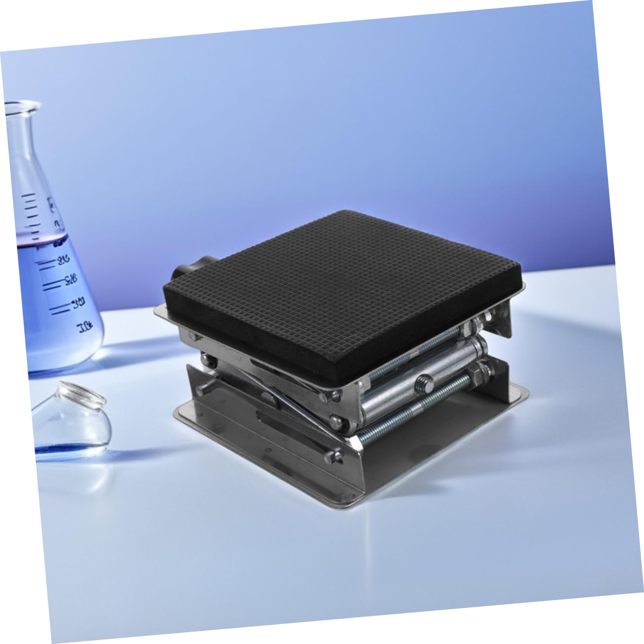 Mesa de elevación de acero inoxidable de 15 kg, plataforma de elevación de tijera, altura ajustable para soporte de laboratorio