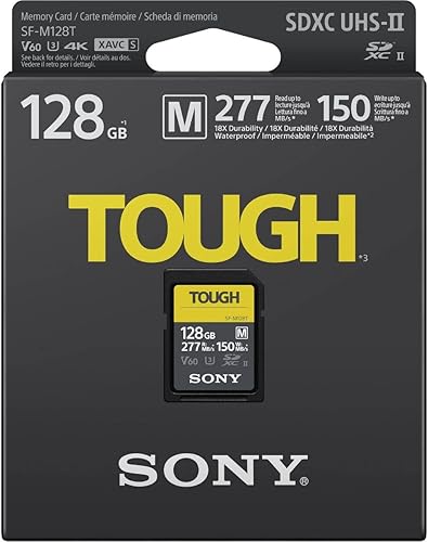 Miniatura 3 de Sony Tarjeta SDXC UHS-II serie TOUGH-M 128GB, V60, CL10, U3, Max R277MBS, W150MBS (SF-M128TT1)