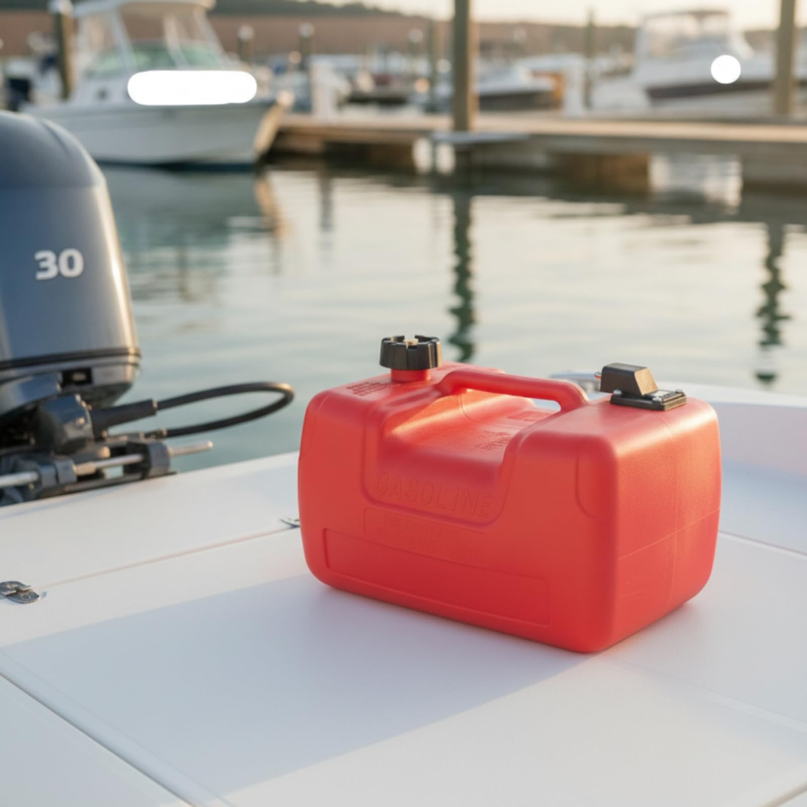harayaa Serbatoio Carburante Portatile con Tappo Autobloccante Tanica Benzina Esterna Contenitore di Riserva per Motore Fuoribordo Emergenza Rifornimento Ambiente Marino , 12 Litri