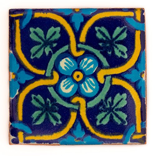 Tumia LAC Azulejos Mexicanos Artesanales de Talavera de 5cm - Azulejo Individual