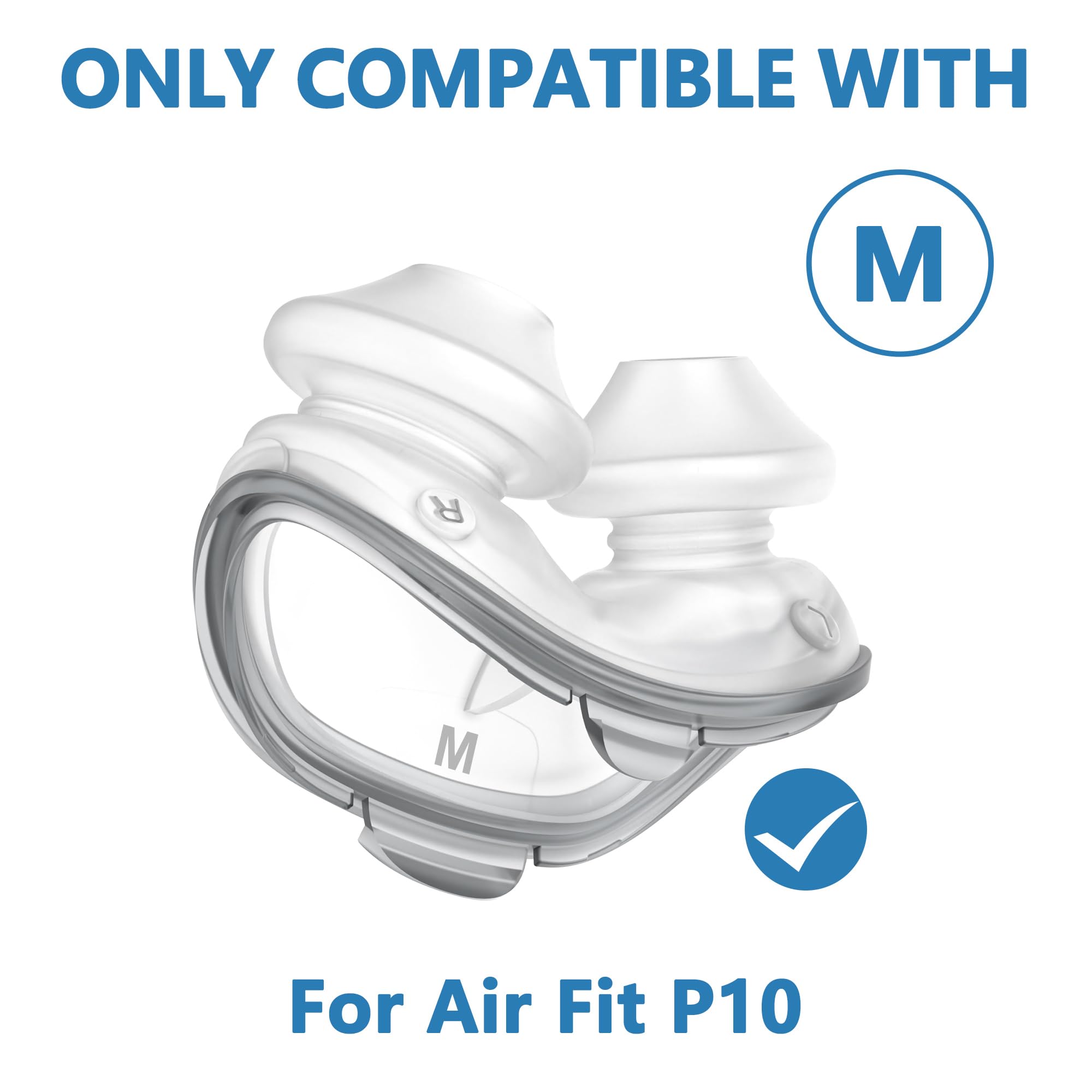2 Paquets de Coussin de Remplacement (M) pour Airfit P10 Series, Ajustement Constant pour une étanchéité Fiable, Accessoires CPAP de BlessEase (M)