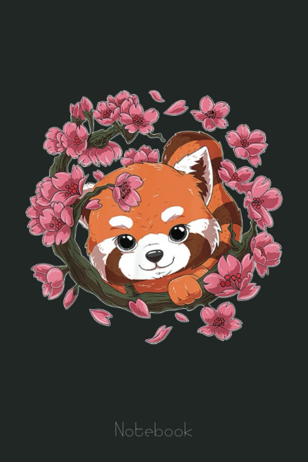 Cute Red Panda and Japanese Sakura Cherry Blossom Notebook: Cute Red Panda 110 Pages Class Note Taker Journal For High School College University Student