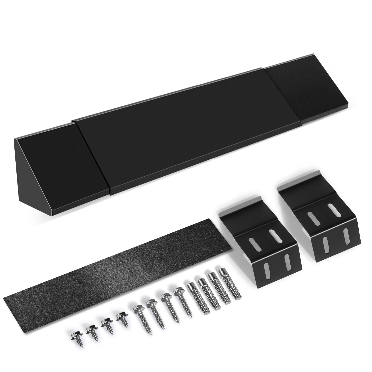 Black Adjustable Fireplace Hood for 28 to 48" Fireplace Hood Heat Shield Equipped with Insulation Cotto