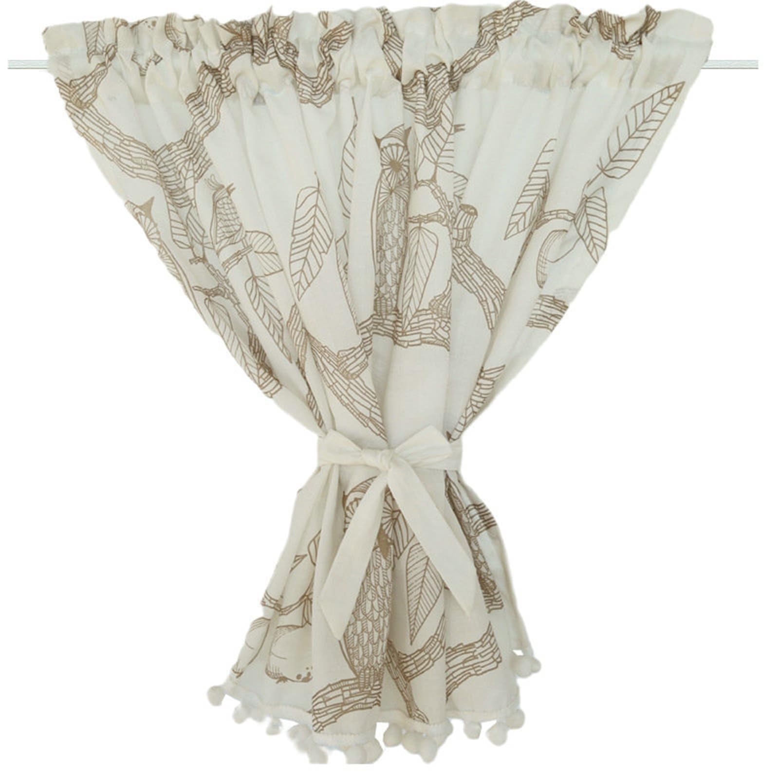 Visillos opacos para salón estampados con motivos de la naturaleza, 1 unidad
