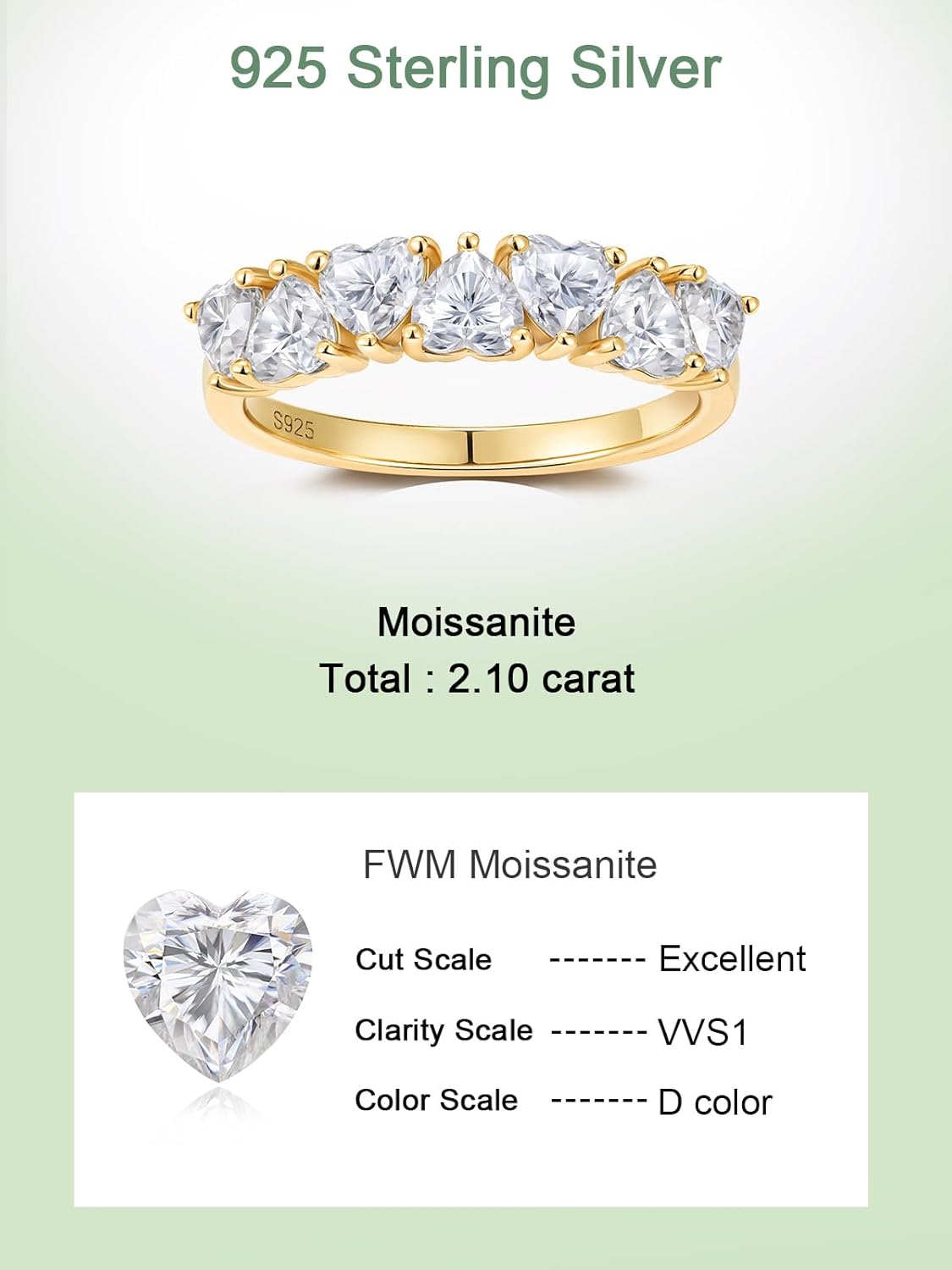 D Color VVS1 Clarity Moissanite and Sapphire/Ruby/Emerald Rings for Women, Solid 925 Sterling Silver, Anniversary Birthday Mothers Day Jewelry Gift, Stackable Wedding Ring, Size 4-11