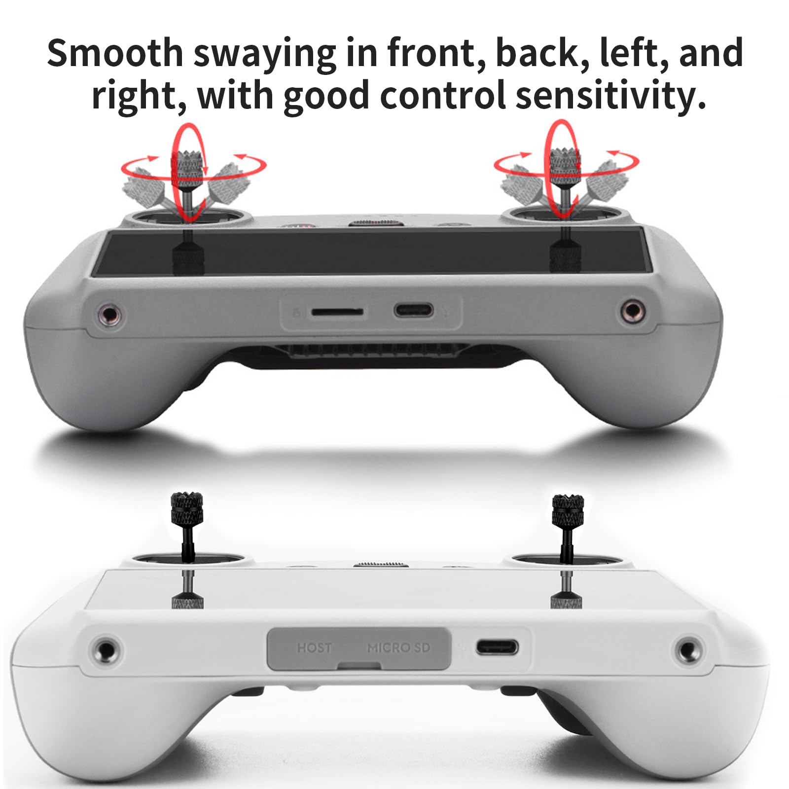 Bastoncini di controllo 3/4 Pro, 4 joystick staccabili in lega di alluminio per DJI Mini 3/4/Mavic 3 Pro RC e RC 2, accessori di ricambio (blu