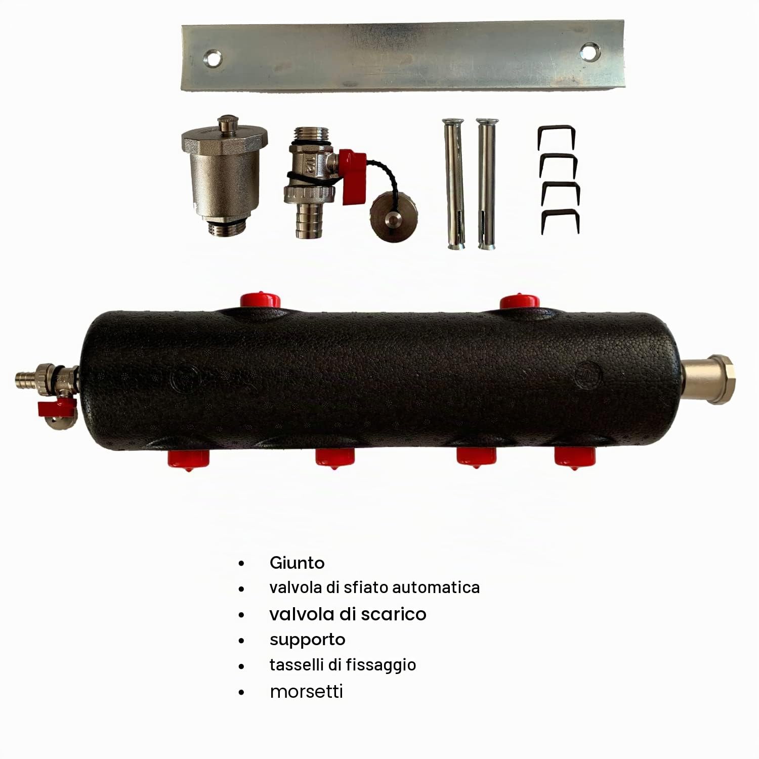 Separatore Idraulico 6x1 Pollice GZ 2x1/2 Pollice GW Acciaio Inox 10 Bar Accoppiamento Valvola Di Spurgo Scarico Corpo Di Accoppiamento Per impianto Di Riscaldamento