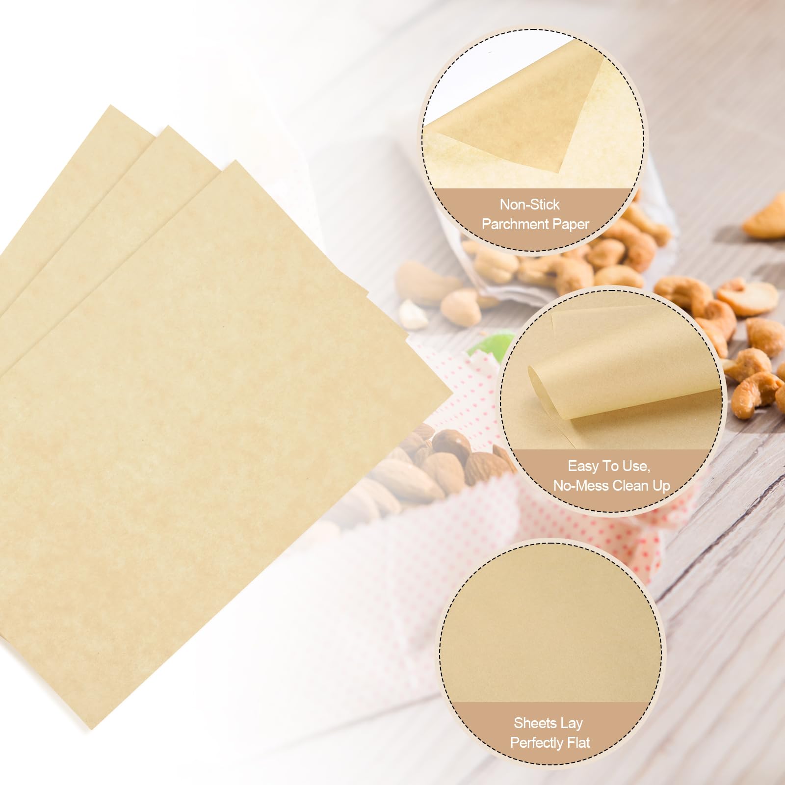 QUARKZMAN 200pcs Papel para Envolver Alimentos sin Blanquear, Papel Antigrasa de Embalaje Envoltorio Encerado para Patatas Fritas Hamburguesa Sándwiches Cestas de Picnic Bandeja, 60x40cm