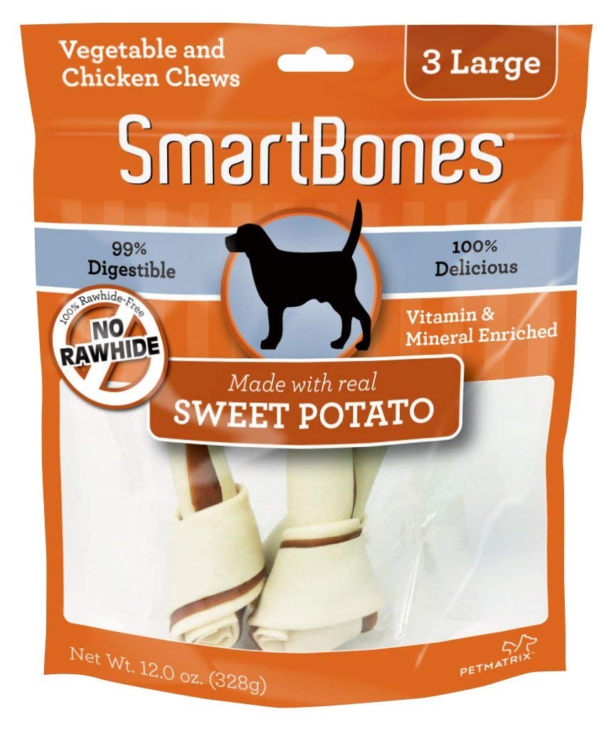 SmartBonesLarge Chews, Treat Your Dog to a Rawhide-Free Chew Made With Real Meat and Vegetables 3 Count (Pack of 1)