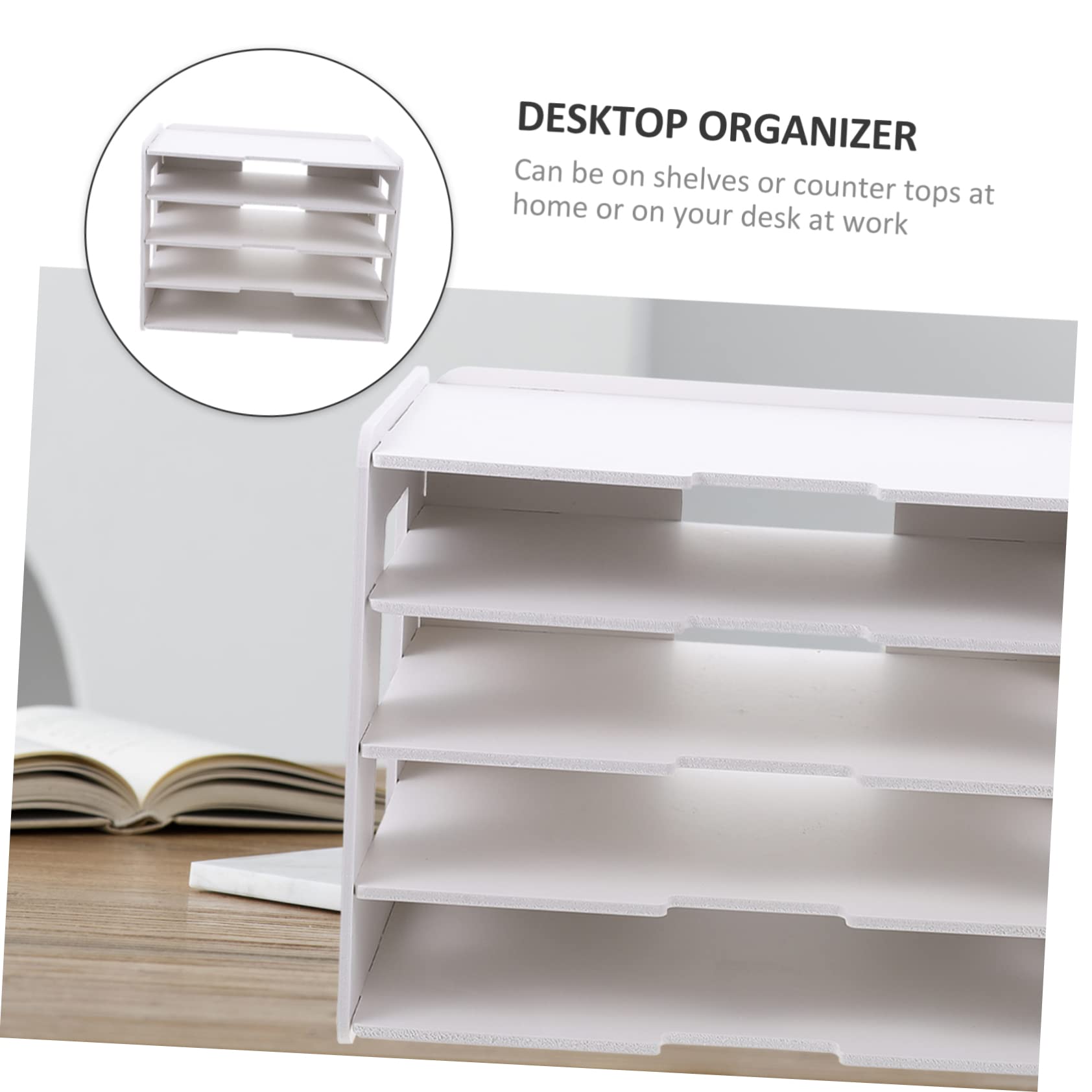 Set di Portadocumenti da Tavolo in Plastica Organizzatore per Documenti da Ufficio Scaffale Portadocumenti