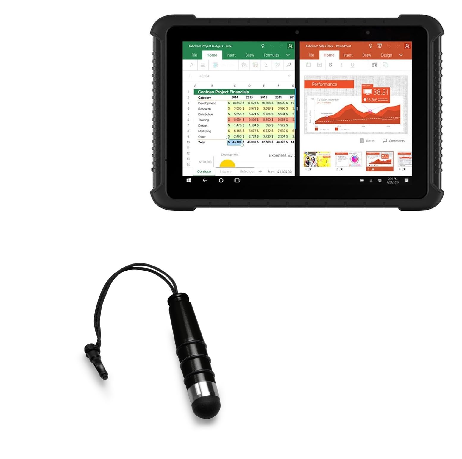 BoxWave Stylus Pen Compatible with Vanquisher SV-16H Rugged Tablet (10 in) - Mini Capacitive Stylus, Small Rubber Tip Capacitive Stylus Pen for Vanquisher SV-16H Rugged Tablet (10 in) - Jet Black