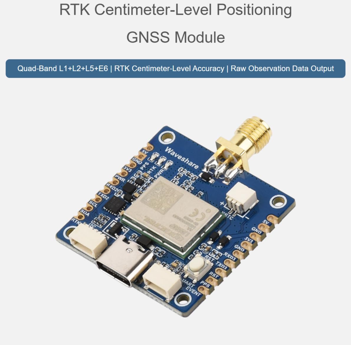 TUOPUONE LG290P Series Quad-Band GNSS Modul, Quad-Band RTK Zentimeter-Level Positionierung, L1+L2+L5+E6 Quad-Band Positioning Technology, Unterstützt Multi-Konstellation Simultanen Empfang
