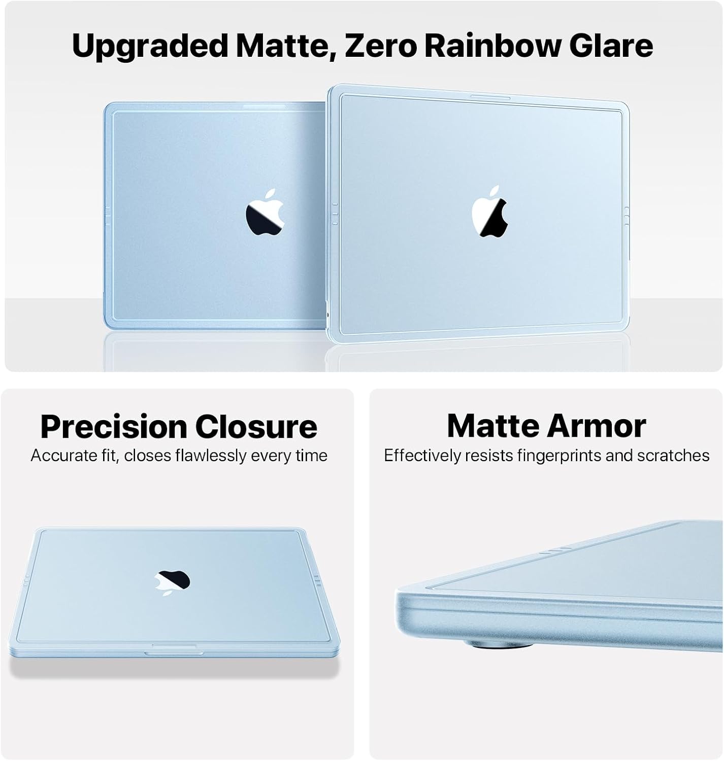 Compatible with MacBook Air 13 inch Case M4 M3 M2 2025-2022, Release Model A3240 A3113 A2681, [True-Tone Color Match] Protective Hard Shell Laptop Cover for MacBook Air 13.6 inch – Sky Blue - Image 8