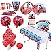 97 Pack Ladybug Theme Party Supplies Tableware Set Ladybug Balloons Complete Birthday Party Decorations Supply Pack for Ladybug Theme Kids Party Celebration Party Supplies for 10 Children Kids