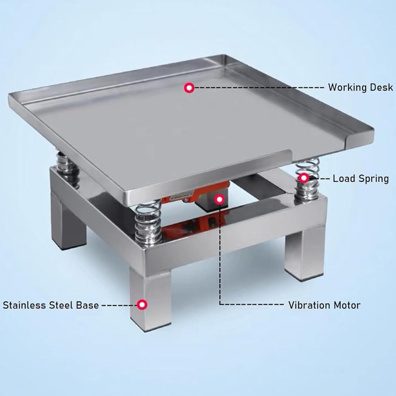 35x35 cm/50x50 cm Centimetri Tavolo Vibrante Calcestruzzo Banco di Prova di Vibrazione Banco di Prova Blocco Piattaforma di Vibrazione Mini Tavolo di Vibrazione in Acciaio Inox,220V-50*50*25cm