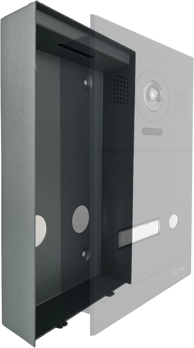 Mathfel Videoportero IP de 2 hilos con apertura de puerta, cámara Full HD, monitor de 7 pulgadas y control de aplicación, timbre de vídeo inteligente con intercomunicador (antracita, caja de