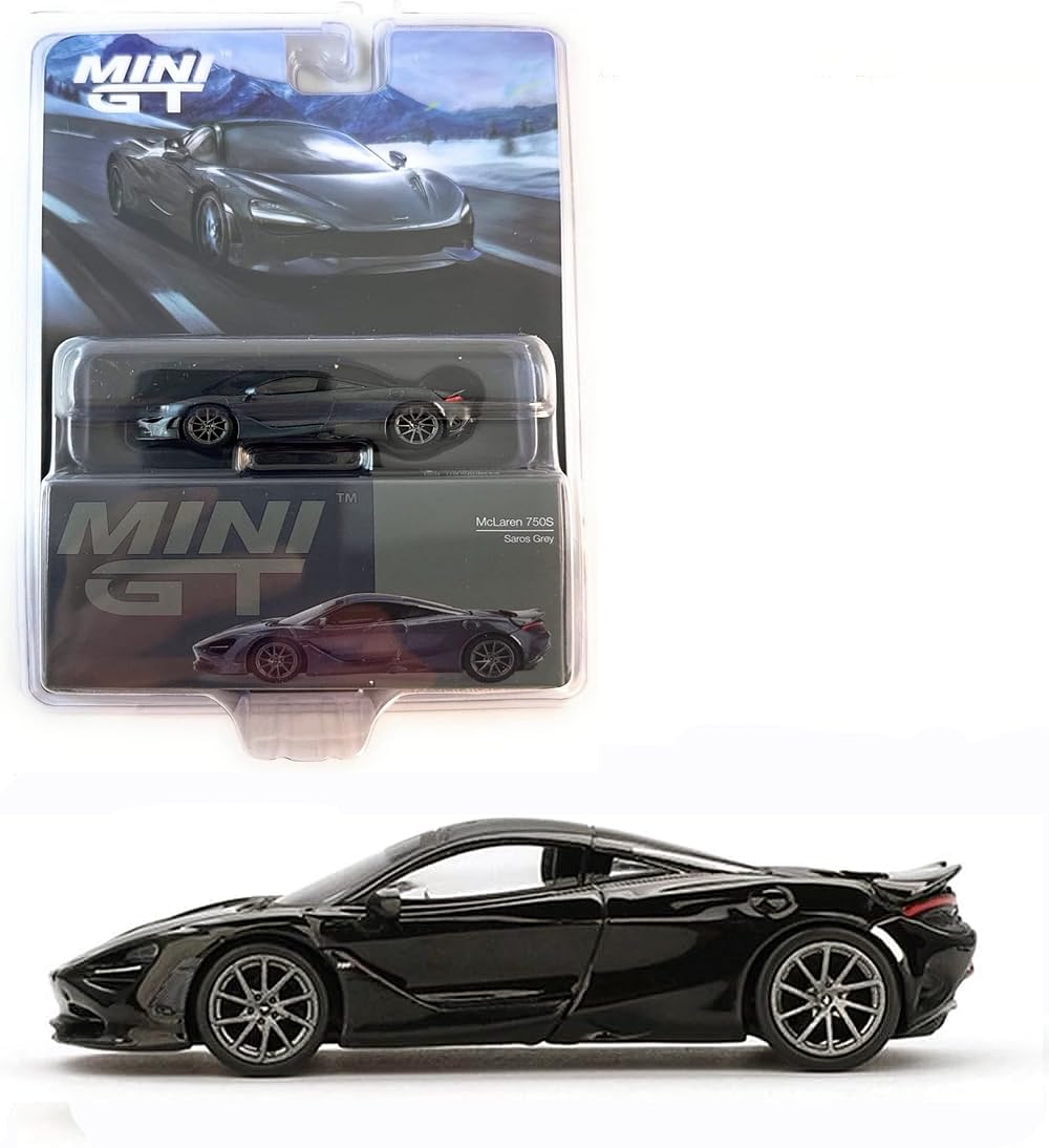 Diecast Model Car Compatible with Mini GT 1:64 McLaren 750S Saros Grey Limited Edition Model MGT00815