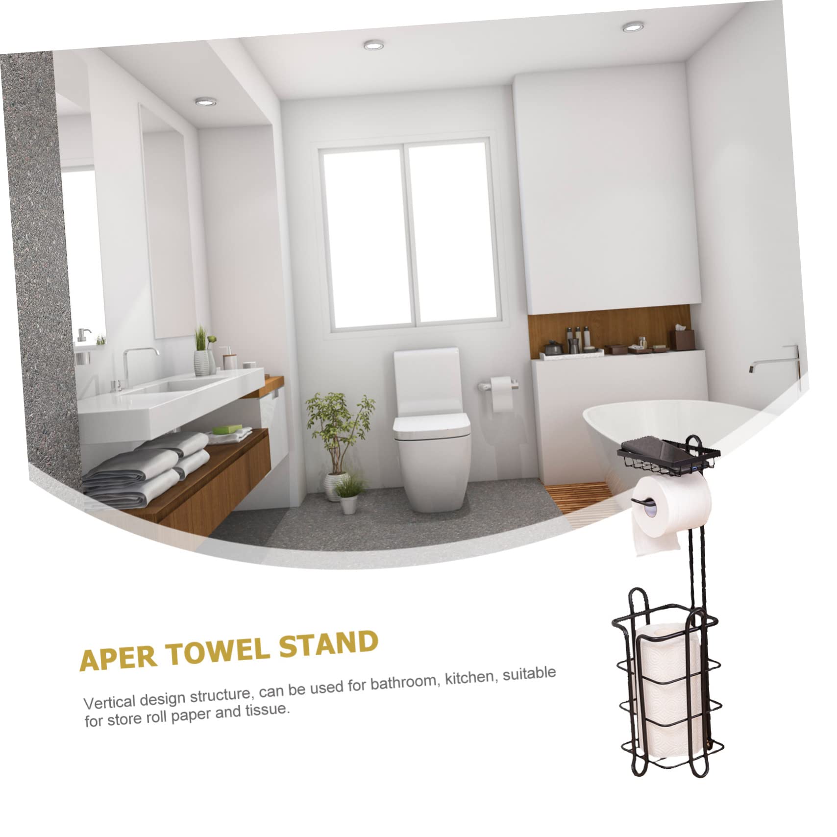 Soporte Vertical De Papel Higiénico De Estante De Almacenamiento Chic y Elegante para Baños Accesorio Práctico Sin Necesidad De Perforar