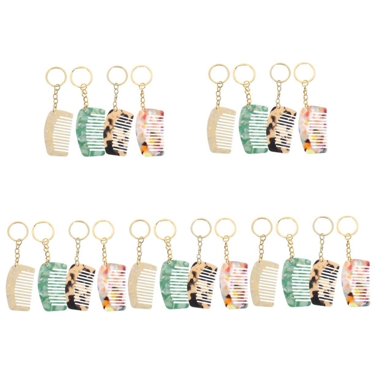 Didiseaon 20 Piezas Mini Peine Peines De Anchos Llavero De Viaje Mojado Para Desenredar El Cabello Pequeño Estampado De Leopardo Hoja De Acetato Viajar