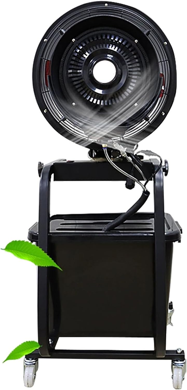 Gtzly Portable Misting Fan, Plastic Fan Blades Outdoor Fans for Patios/Camping, 300W Cooling Fan with 42L Water Tank, 4 Wheels Movable Fan with Mist