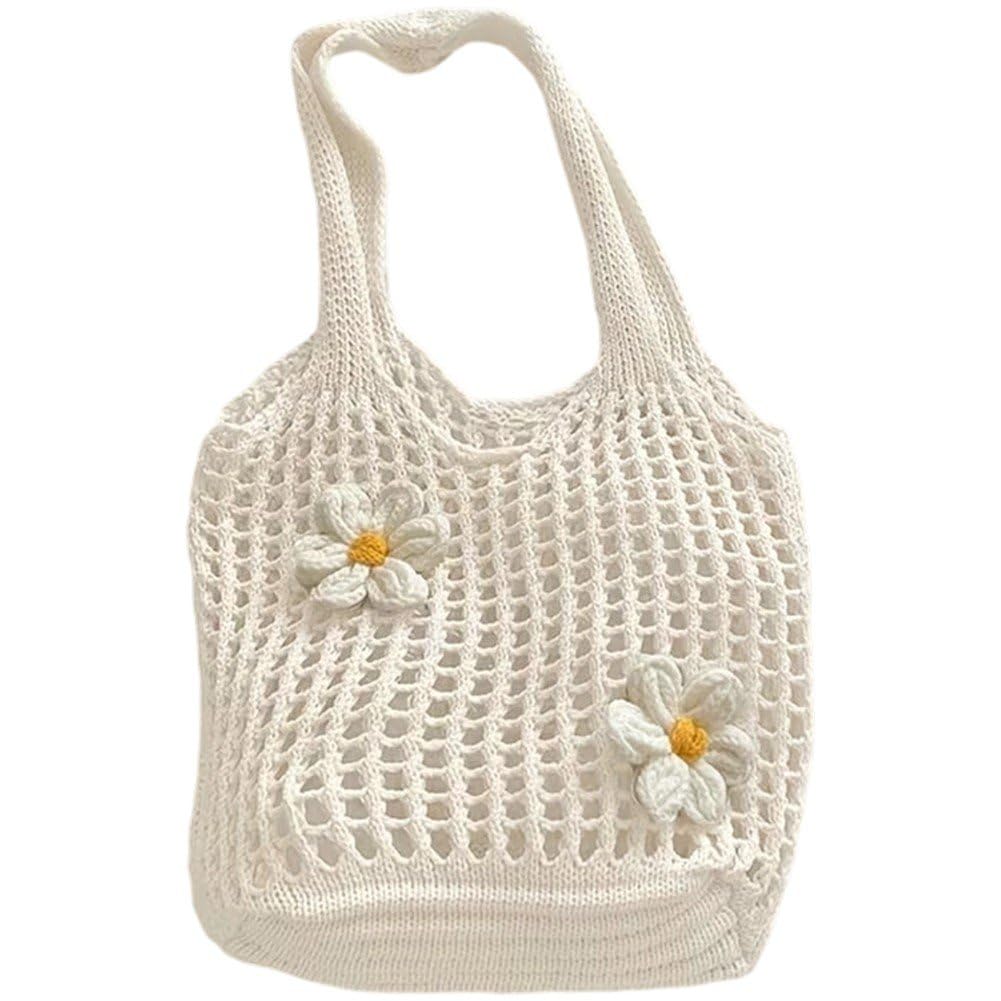 Danlai Hollow Woven Shopping Handbag, Large Capacity Beach Bag for Summer Work Dating Travel Daily Carry