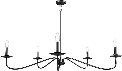 Miniatura 8 de Candelabro moderno, lámpara de 5 luces para comedor, lámpara dorada de altura ajustable, lámpara de araña de granja para comedor, entrada,