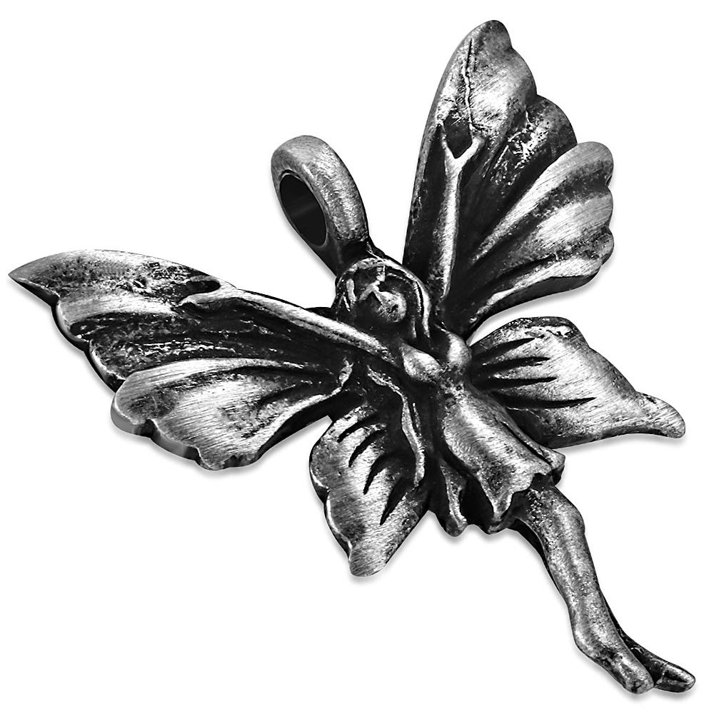 Colgante de acero inoxidable, diseño de hada y nimphe