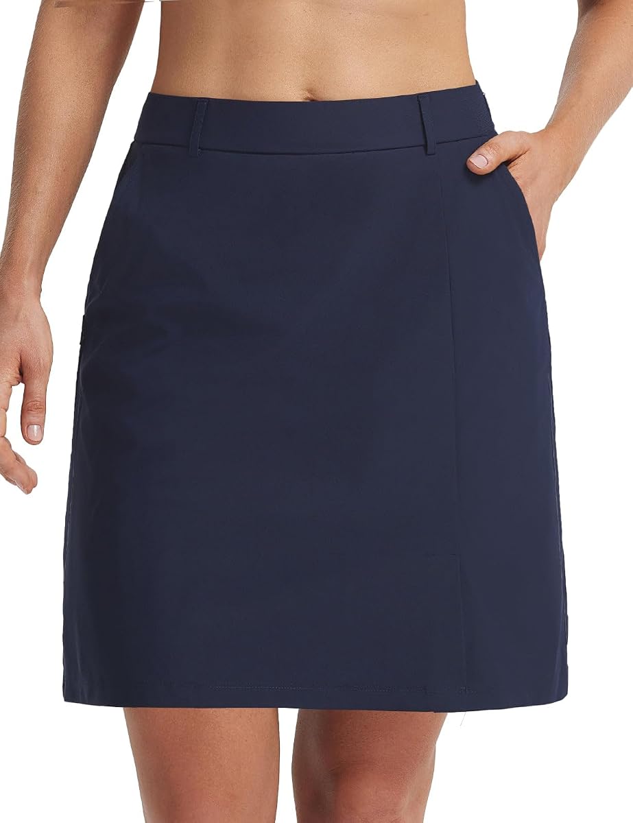 baleaf Women's Golf Skorts with Pockets Work Casual Fit Slit | 18", UPF 50+, Quick Dry, Side Zipper, Slit Design, Stretchy Waistband, Quality Craftsmanship, Flattering Fit