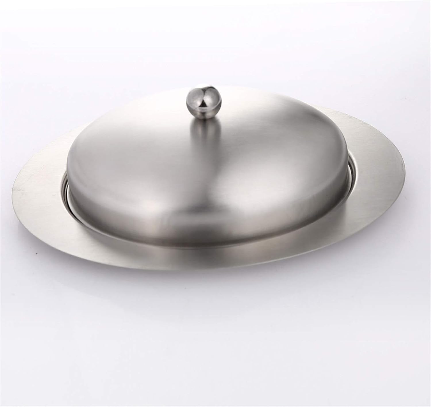 Butter Container 1 Pieces Stainless Steel Butter Dish Box Container Elegant Server Storage Keeper with Easy to Hold Lid 19.5x13.5x6.8CM（Silver） for All Types of Butter
