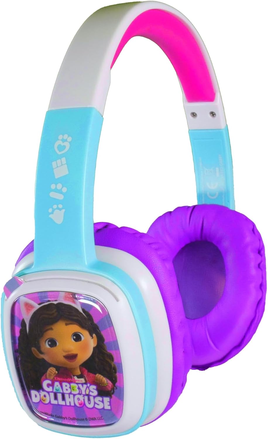 Gabbys Dollhouse Flip'n'Switch Wired Kid's Headphones With 8 Changeable Fun Design Cards. Soft, Comfy Cushioned Earcups And Adjustable Headband.