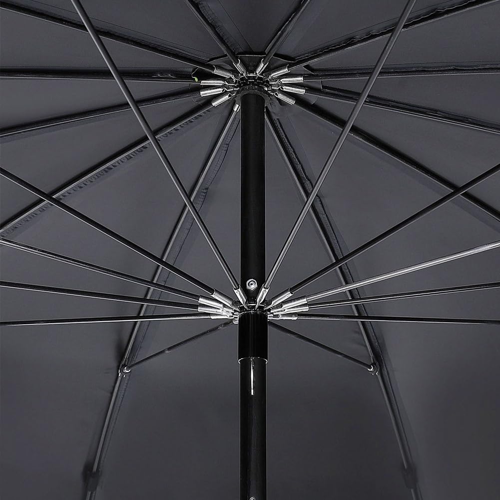 Wiatroodporny Parasol Wędkarski, Przenośny Parasol Plażowy z Ochroną UV 50+, 220 cm Wodoodporny z Kotwicą Piaskową