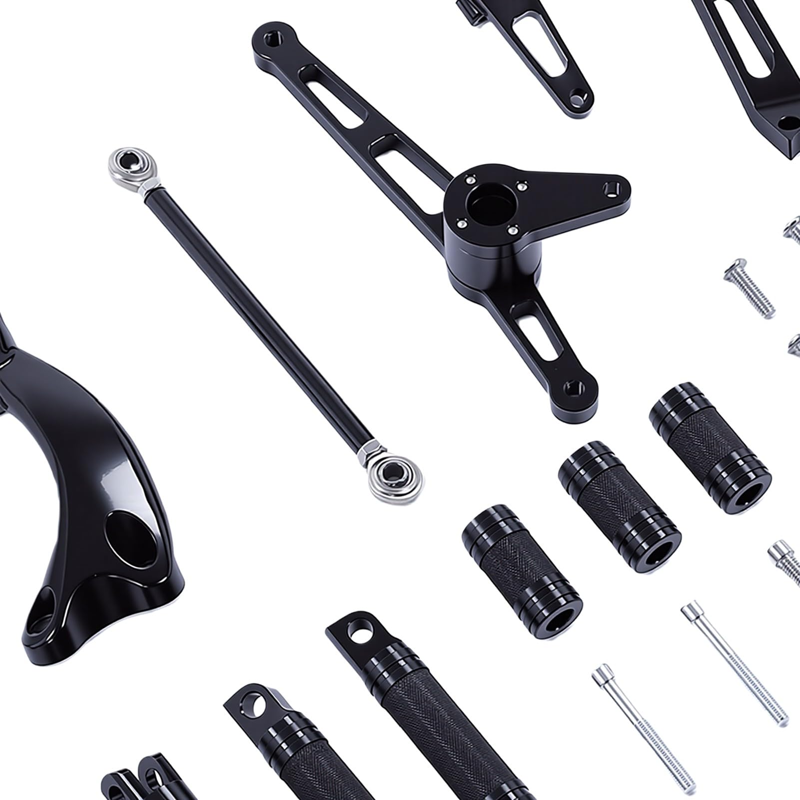 Aramox Przednie Stopnie Nożne, Zestaw 36-częściowy, CNC Aluminum (BLACK)