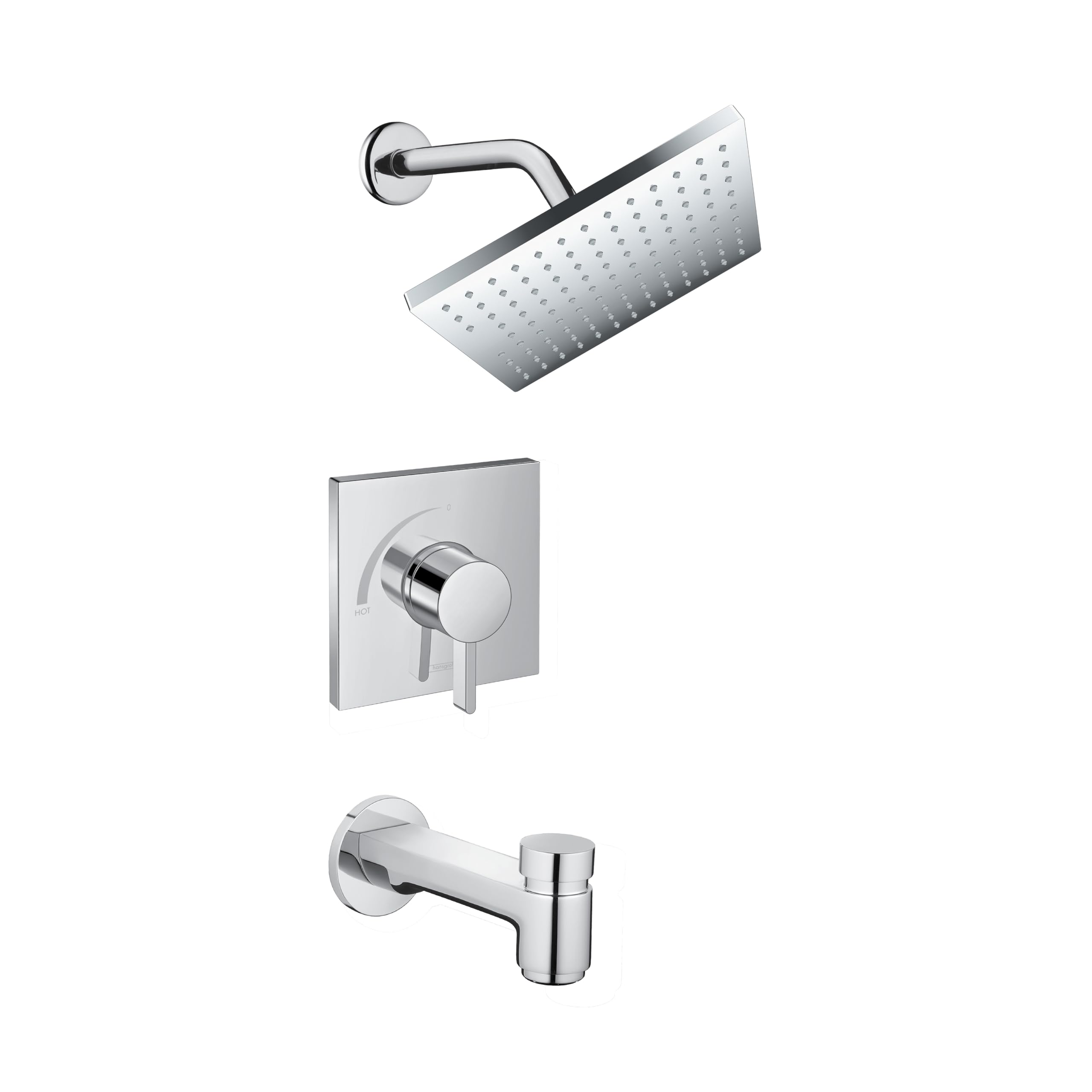 Set de douche hansgrohe Vernis Square en finition chrome haut de gamme