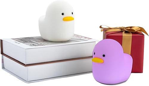 Miniatura 8 de UNEEDE Luz nocturna LED Benson con control de voz, lindo pato de silicona para guardería, lámpara de mesa recargable, lámpara de mesa con sensor