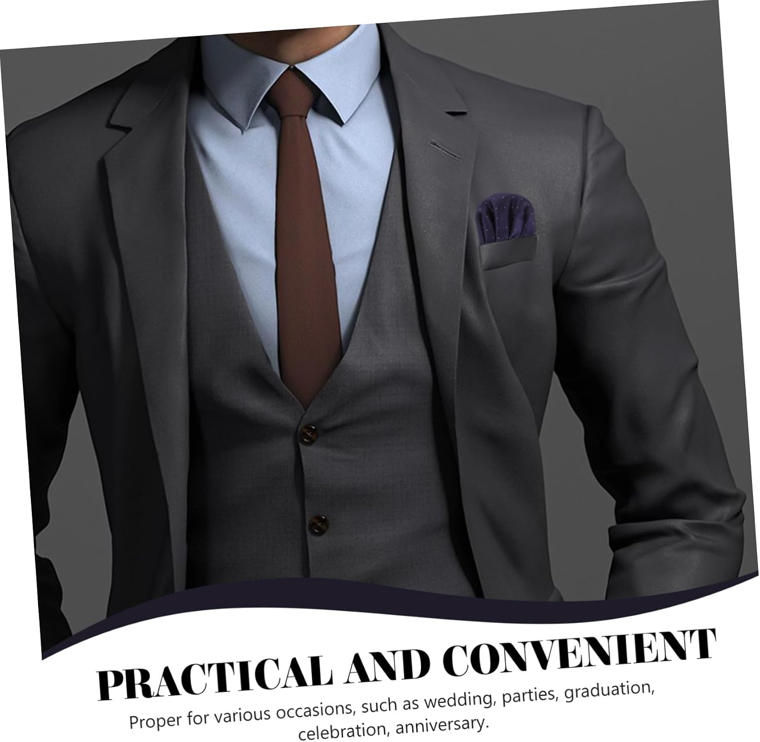 FRCOLOR Round Shaped Pre Folded Suit Handkerchief for Men Elegant Decorative Pocket Square for Weddings Parties and Celebrations Durable Material Stylish