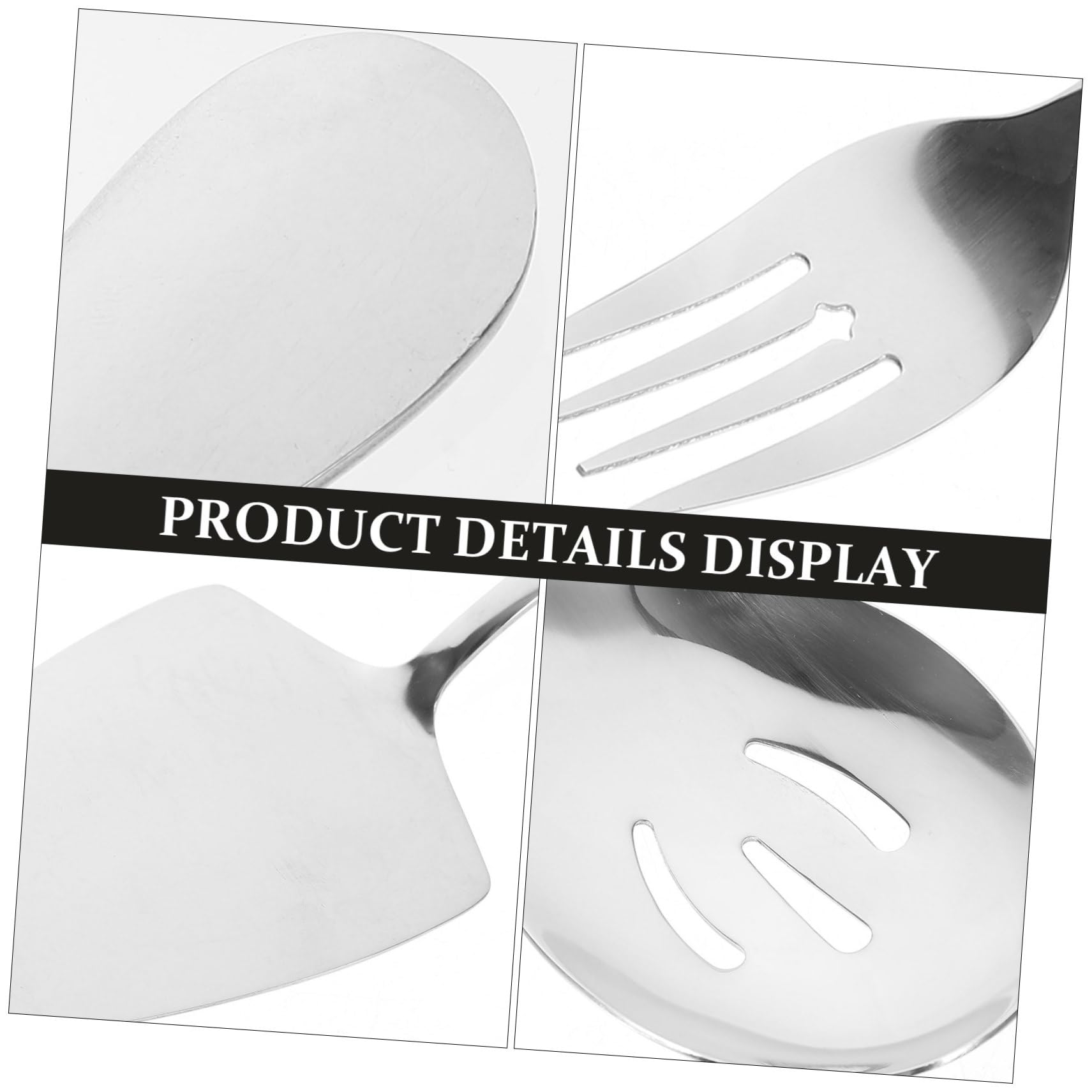 SHINEOFI 6 piezas Cubiertos de Acero Inoxidable Cubiertos Portátiles para Servir Buffet Utensilios para Fiestas y Hogar Incluye Tenedor Cuchara y Cucharón Fáciles de Limpiar y para Uso