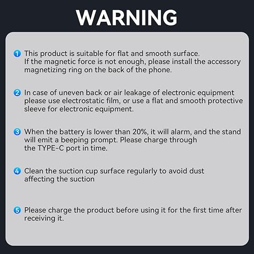 Miniatura 8 de Soporte de teléfono eléctrico con succión al vacío, soporte magnético para teléfono de rotación de 360 para automóvil, plegable, fuerte succión
