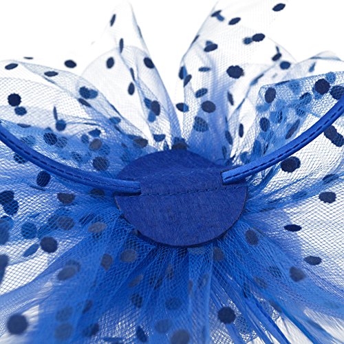 DRESHOW Fascinator Chapeau Plume Mariage Dames Day Bandeau et Clip Cocktail Tea Party Chapeau pour Fille et Femmes,Taille unique,Bleu-Blue