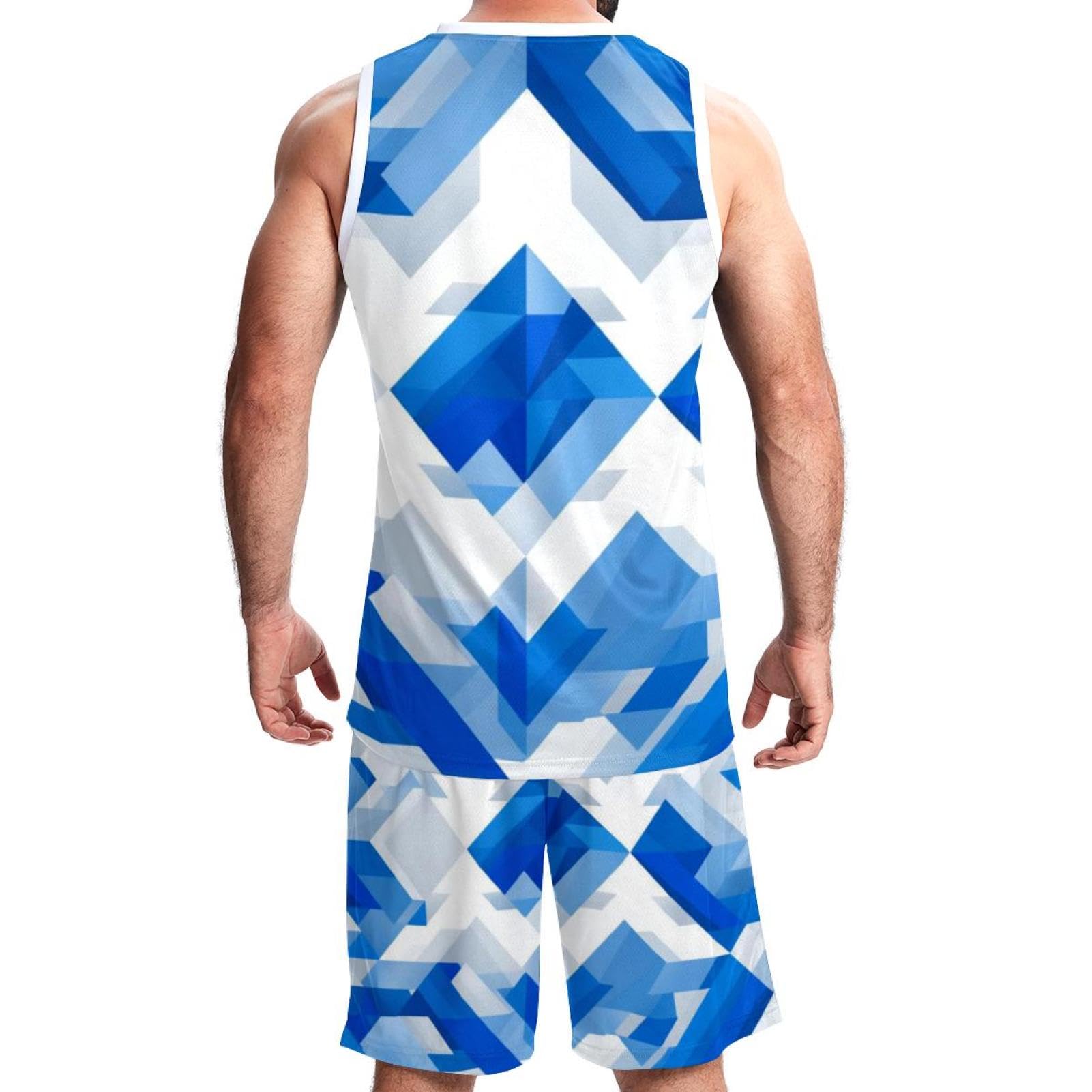 Tuta da basket da uomo con tasche, abbigliamento sportivo per uomo e donna, uniforme della squadra Israele con stampa bandiera blu -5XL