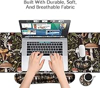 Vista 60 de MIBITRI Juego de alfombrillas para mouse y teclado, alfombrilla de mouse extendida para juegos + soporte ergonómico para reposamuñecas para teclado