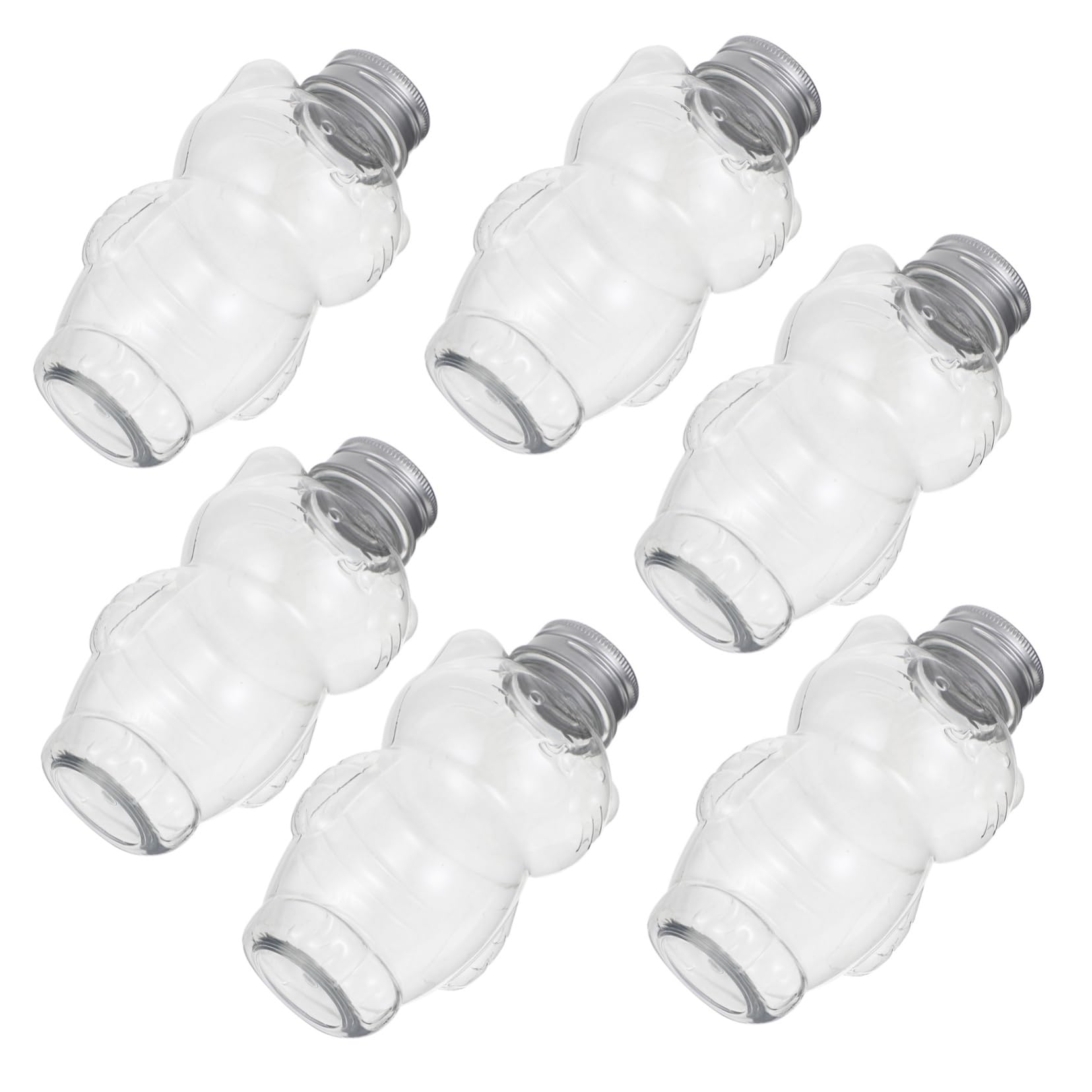 LIFKOME 6pcs Plastic Beverage Bottles Milk Tea Juice Bottle Reusable Juice for