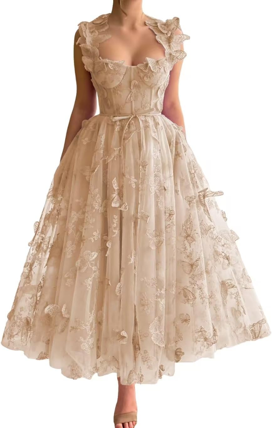 Women's Tulle Prom Dresses 3D Butterflies Jamaica | Ubuy