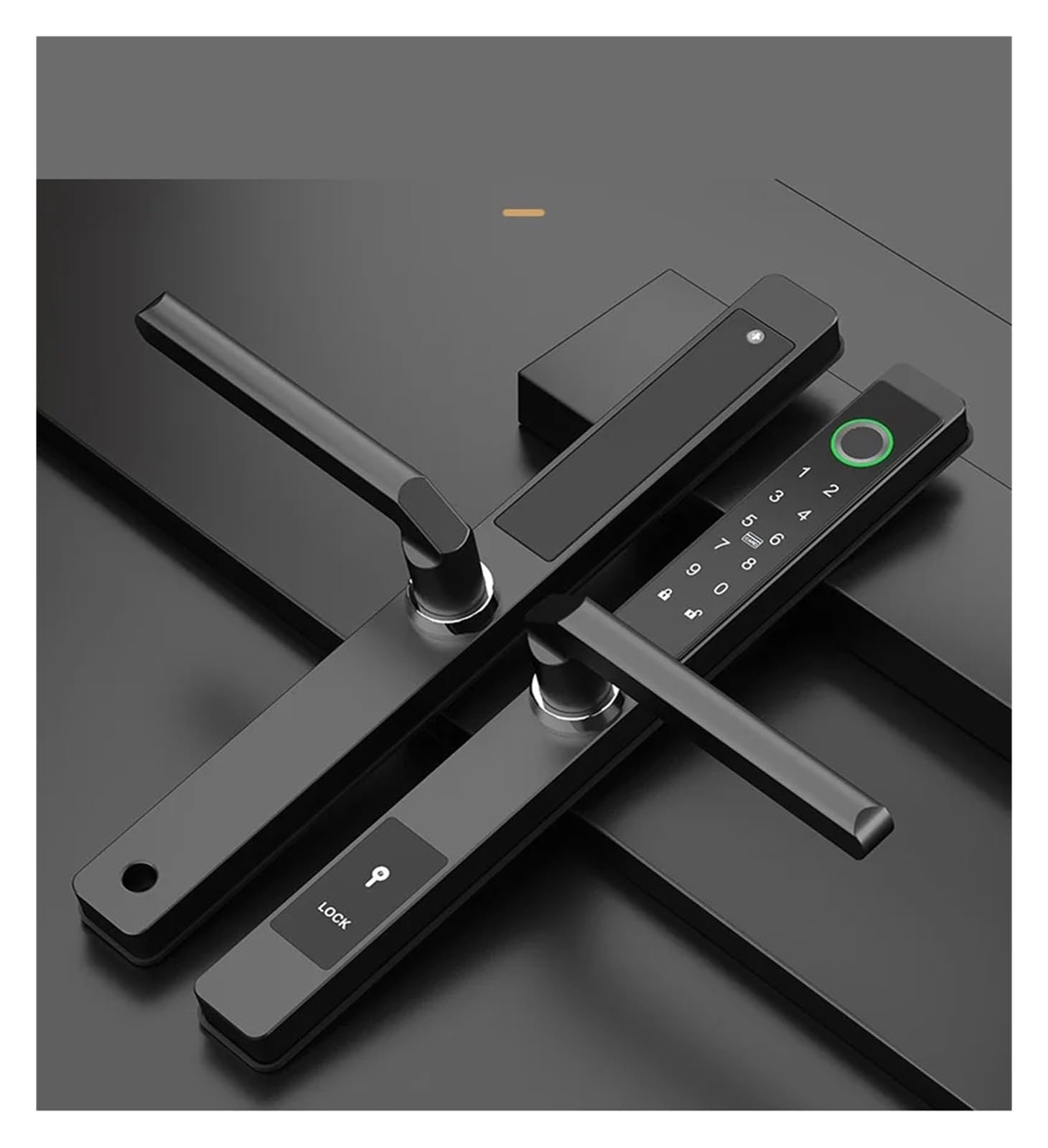 TTLock étanche Empreinte Digitale Carte Code Verre Porte coulissante Serrure de Porte Intelligente sans clé (Noir 3585) Octopus Feet
