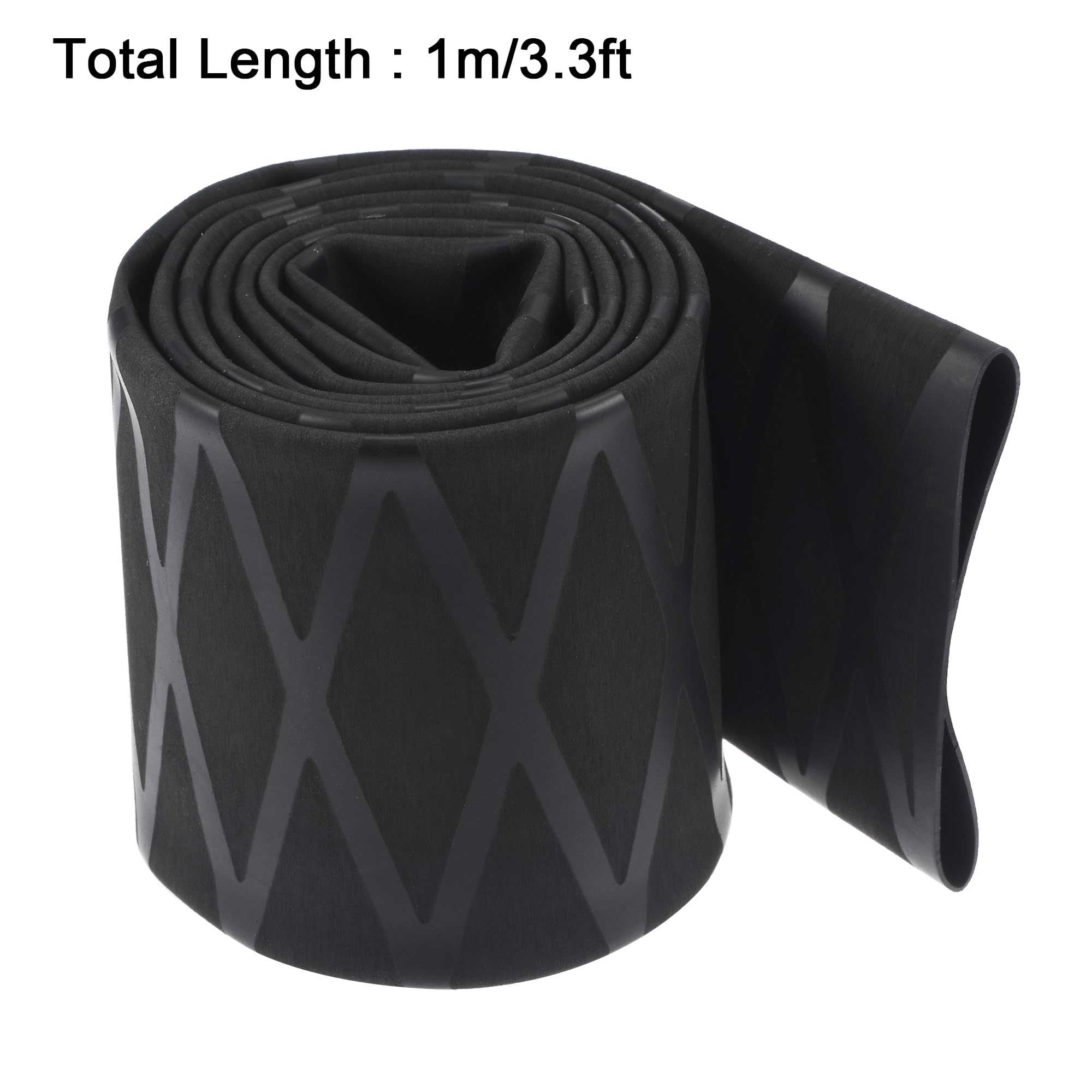 Sourcing Map Termorrectráctil Envoltura Tubería para Pescar Cañas Puños 45mm 72mm 3.3pies 1.8:1 Relación Negro