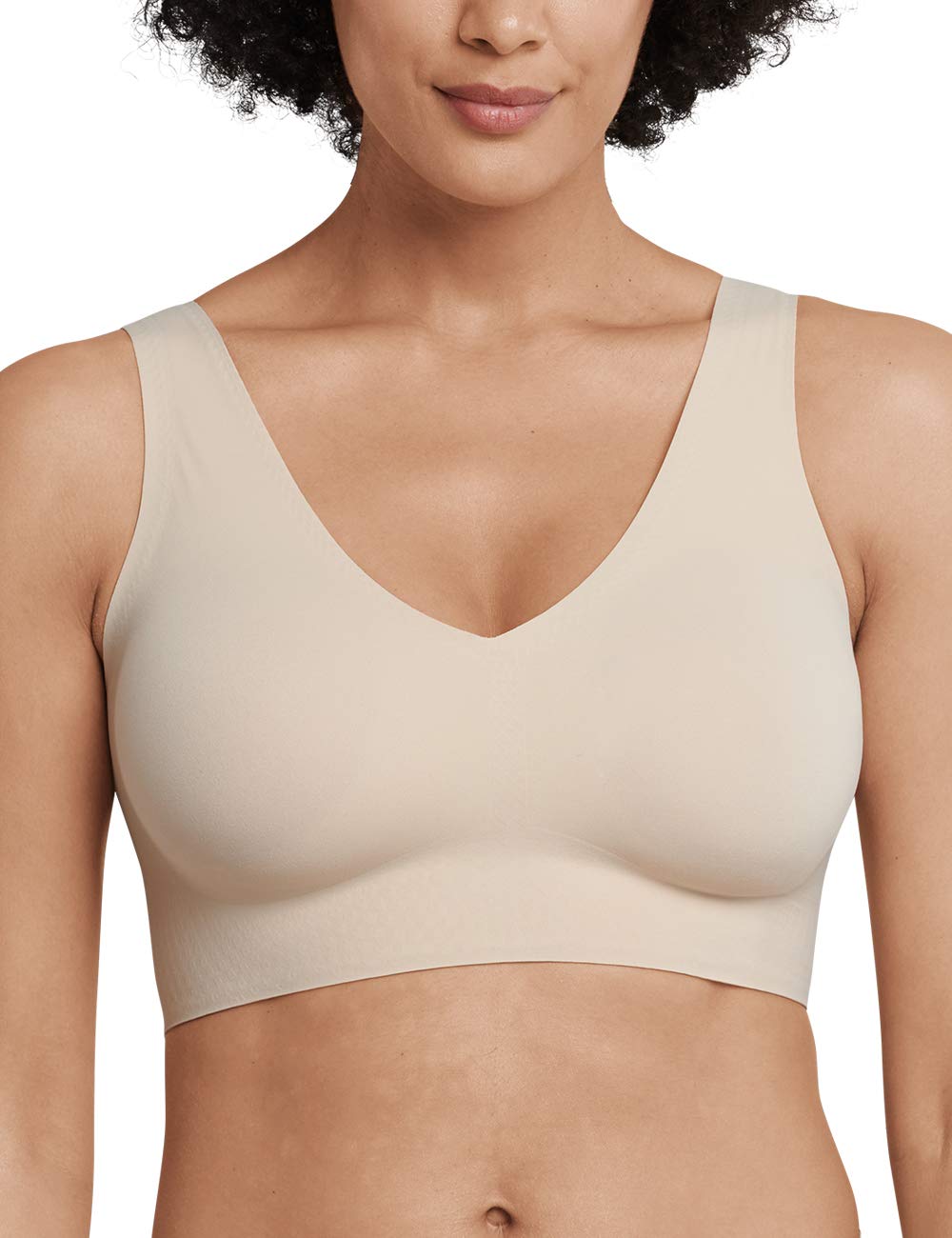 Schiesser Women's Seamless Bustier with Removable Pads, Invisible Soft Bra, Sand_170364, 20